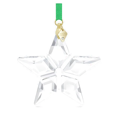 SWAROVSKI Annual Edition 2023 Ornament, Clear Crystal Star with 97 Facets, Gold-Tone Finished Tag, Part of The Swarovski Annual Edition Collection