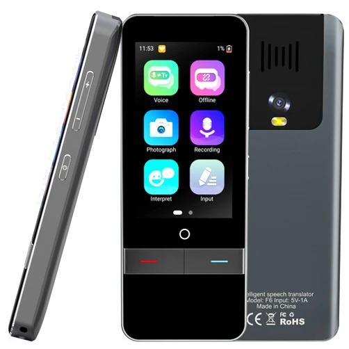 Zyhappk Translator Device - Language Translation Device - Portable Real-time Translate Device Two-Way Instant Translator 139 Languages - Offline Online Translation Dictionary for Business Travel Learning
