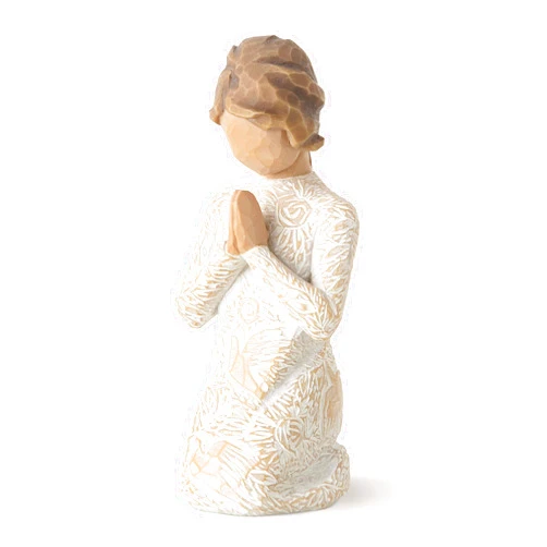 Willow Tree Prayer of Peace (Lighter Skin), Seeking The Quiet Within, Expresses Sympathy, Comfort, Remembrance, Healing, Sculpted Hand-Painted Figure