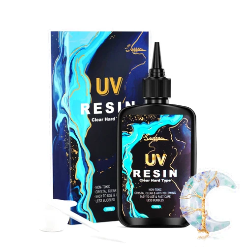 Suzzam UV Resin 100g No Odor & Low Shrinkage & Low Viscosity, Ultraviolet Fast Curing UV Resin Clear for DIY Crafts, Coating Casting