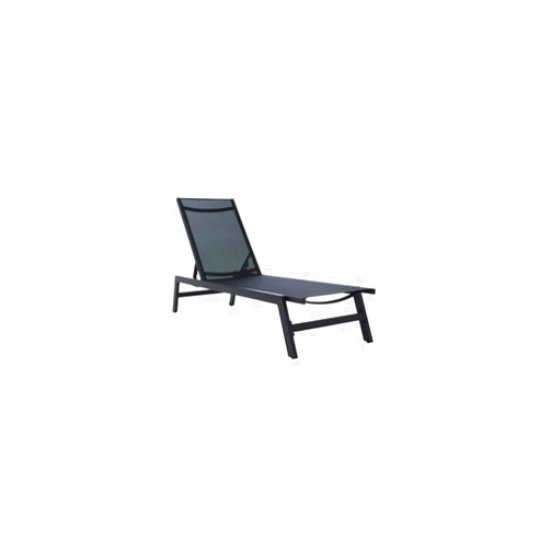 SAFAVIEH Outdoor Collection Fionne Black/Black Texline Adjustable Chaise Lounge Chair (PAT9038C)