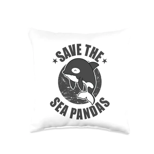 Whale animal ocean large swim sea creature Save the Sea Pandas Dolphins and Whales Throw Pillow
