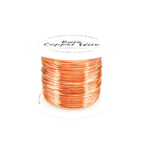 Hobbyworker 24 Gauge Bare Copper Wire 273FT/0.5mm Beading Craft Wire for Jewelry Making