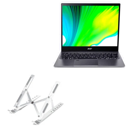 BoxWave Stand and Mount Compatible with Acer Spin 5 (SP513-54N) (Stand and Mount Compact QuickSwitch Laptop Stand, Portable, Multi Angle Viewing Stand - Metallic Silver