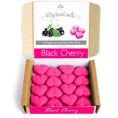 Spotless Leopard Black Cherry Wax Melts - 16 x 0.18 OZ Heart Shaped Wax Melts Black Cherry Scented 96 Hours of Scent, Wickless Candle Alternative