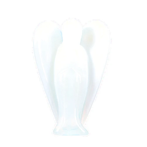 Jovivi Man-Made Opalite Crystal Angel Figurine Natural Gemstone Hand Carved Pocket Peace Guardian Angel Statue Reiki Healing Crystals 3