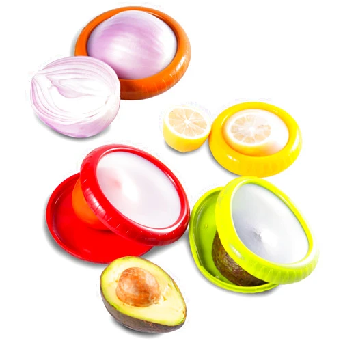 Ortarco 4Pcs Onion Storage Avocado Saver Holder, Lemons Garlic Tomato Peper Storage Containers Reusable