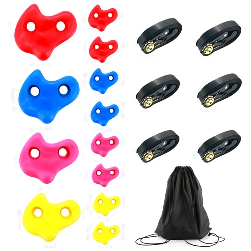Letsgood 12 Ninja Tree Climbing Holds for Kids Climber, Strong Climbing Rocks with 6 Ratchet Straps for Outdoor Monkey Ninja Warrior Obstacle Course Training