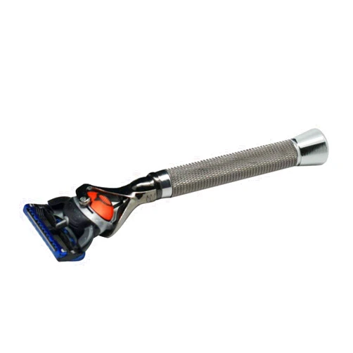 G.B.S Frank Shaving Chrome Metal Handle Fusion Proglide Flexball Manual Razor Shaver (Charcoal Gray)