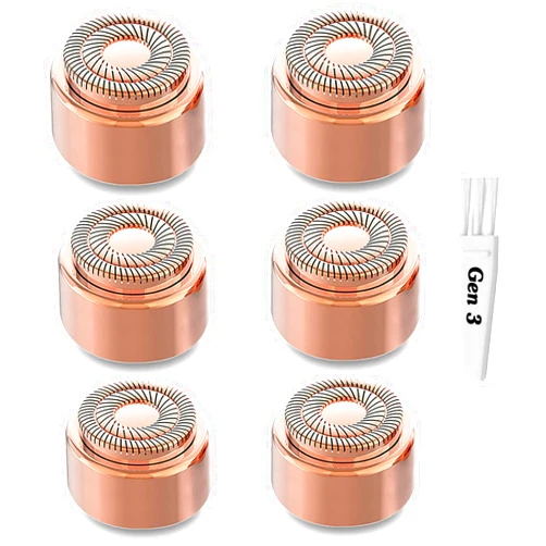 Tuokiy Generation 3 Replacement Heads for Finishing Touch Flawless Facial Hair Remover, Double Precision Replacement Blades Heads Compatible with New Flawless Gen 3, 6 pack