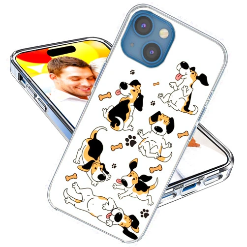 ARTIOSIT for iPhone 15 Case for Girl Women Men, Shockproof Thin Slim Soft TPU Clear Protective Phone Case Cover with Design for iPhone 15 6.1,Cute Cartoon Animal Pet Dog Puppy Funny Cartoon Beagle