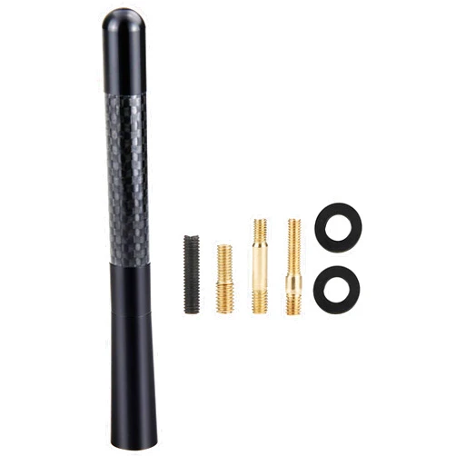 Tecreddy Universal Car Antenna Mast Carbon Fiber Truck Vehicle Replacement Short Antenna 4.7 inch Compatible with Ford, Dodge, Jeep, Toyota, Nissan, Mazda