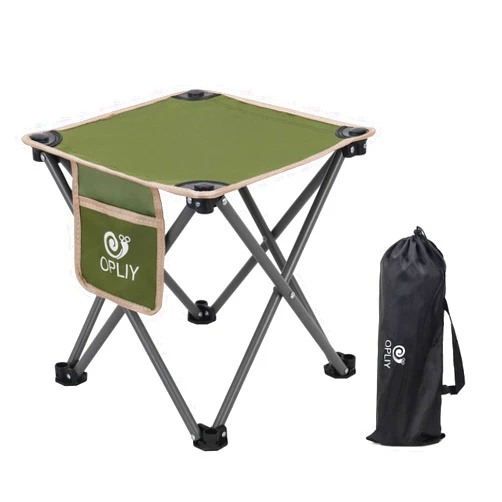 Opliy Camping Stool, Folding Samll Chair Portable Camp Stool for Camping Fishing Hiking Gardening and Beach, Camping Seat with Carry Bag (Green, L 13.5