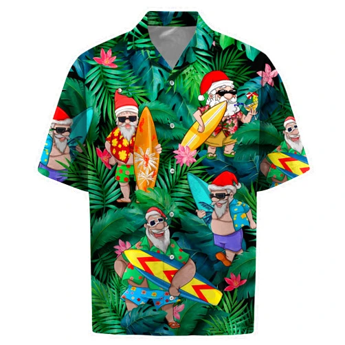 Mooley Funny Bigfoot Button Down Short Sleeve Holiday Summer Beach Tropical Bigfoot Surfing Hawaiian Shirt