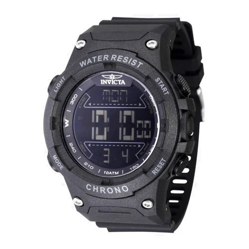 Invicta Racing Men 52mm Plastic Black Black dial Electronic Digital