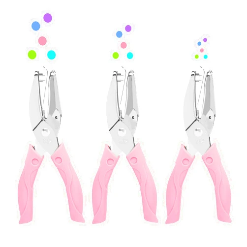 Ucec 3 Pack Circle Single Hole Punches, Small Hole Puncher, Paper Punches for Crafting, Hole Tag Puncher Set with Soft-Handled for Clothing Ticket DIY Craft Tags Scrapbook Tool
