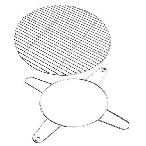 BBQration18 Half Moon Cooking Grate & KJ-XR Rack for Kamado Joe Classic, Large Big Green Egg, Stainless Steel Half Moon Cooking Grate Kit Replacement Parts for Kamado Joe KJ-HCG