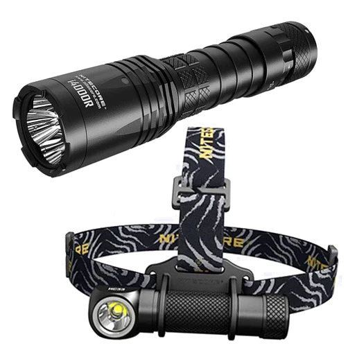 Nitecore Combo: NITECORE i4000 Rechargeable Flashlight -C-ree XP-L2 V6-4400Lm - Li- Battery Included w/HC33 Headlamp -1800 Lumens
