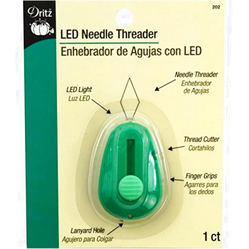 Dritz 202 LED Needle Threader with Cutter , Green