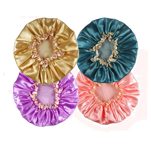 HXIELEC 4 Pack Bright Colored EVA Shower Caps, Double Layer Waterproof, Reusable & Durable, Premium Hair Protection, Shower Cap for Women, Ideal for Shower, Bath & Spa, Multi-Use Daily Hair Care Caps