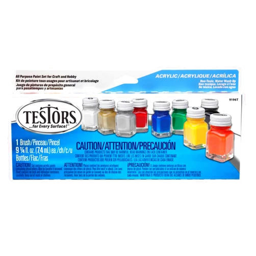 Testors Acrylic Value Finishing Paint Set - 9196T,Multicolor