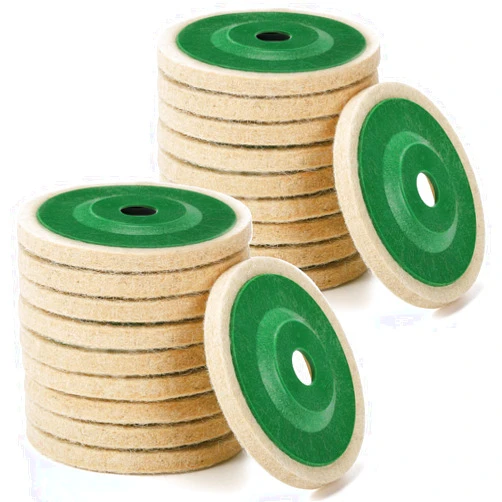 Fasmov 20 Pack 4 Inch Round Wool Felt Disc Wheel Pad, Wool Felt Polishing Wheel Disc for 100 Angle Grinder, Felt Disc Polishing Buffing Wheel Pad for Metal, Marble, Wood, Angle Grinder Attachments