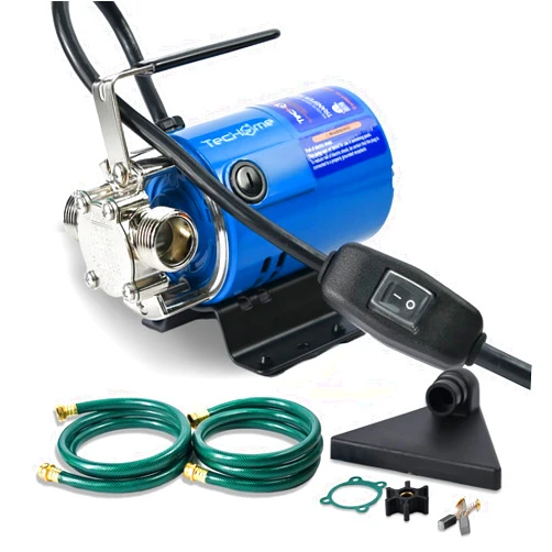 TecHome Water Transfer Pump, 115V 1/10 HP 330 GPH Electric Utility Pump，With ON/OFF Switch And 2 * 6 Feet Water Hoses Kit.