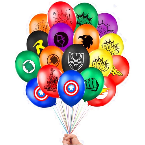 JHCSBP 40 Pack Superhero Party Supplies Superhero Balloons Double Sided 12
