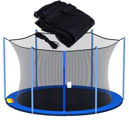 NONMON Trampoline Replacement Safety Enclosure Net for 12ft 13ft 14ft 15ft Round Frame Trampolines, Breathable and Weather-Resistant Trampoline Net with Adjustable Straps (Net Only)