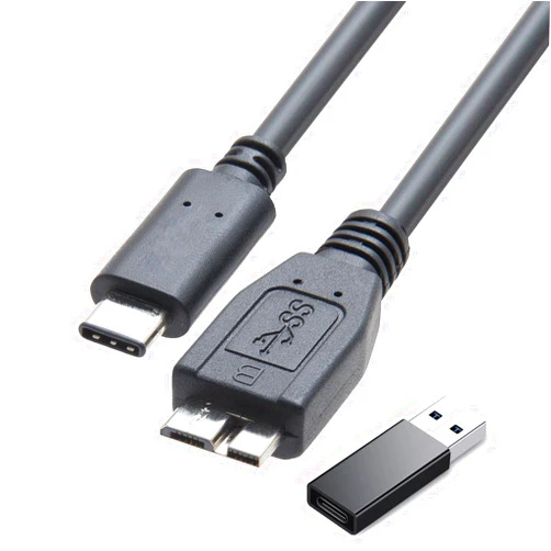 FRIGRAF 2IN1 External Hard Drive Cable 1.6FT,Super Speed Micro B 3.0 to USB C/A Cable, Compatible with WD,Toshiba,My Passport,Samsung,Seagate,MacBook Pro/Air, FORiPad/Tablet, iPhone15,Samsung Galaxy.