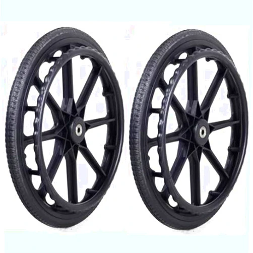 DIBAKO 22inch Wheelchair Replacement Wheel, 24 X 1 3/8 Wheelchair Rear Wheel Accessories, Solid Tire Wheel Replacement Parts for Wheelchair, Non-Inflatable, Bearing: 12mm (Color : 2pcs, Size : 20inc
