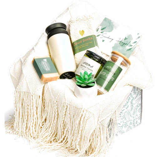 Akeeko Get Well Soon Gifts for Women with Sending Hug Theme, Sympathy Gift Baskets, Inspirational Gift Package for Women, Self-Care Gifts Relaxing Presents After Surgery for Her Mom Wife Sister Friend