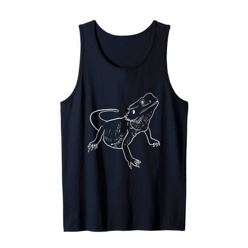Cute Bearded Dragon Line Lover Gift Owner Love Tank Top