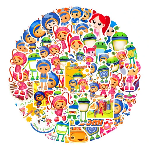 MEJIR 55pcs Umi Cartoon Stickers for Kids, Cute Funny Zoomi Milli Geo Vinyl Decals for Boys Girls Scrapbook Water Bottles Guitar Bike Skateboard Car Phone Laptop Luggage Party Decoration
