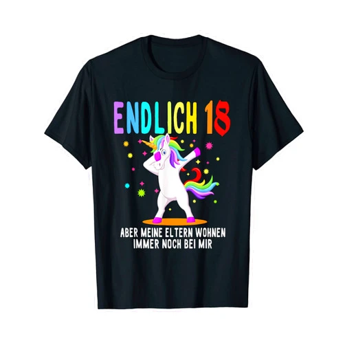 BFF Einhorn Reiten Unicorn Rainbow Mädchen Mann 18th Birthday Year Happy Birthday Party Boys Girls T-Shirt
