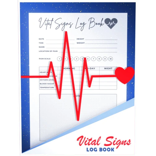 Mc.happe mc.happe Vital Signs Log Book: Health Record book for Vital Signs , Complete Health Monitoring Record Log for Blood Pressure, Blood Sugar, Heart Pulse Rate, ... Large Print helps those vision impaired