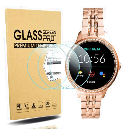 Suoman 3-Pack for NEW Fossil Women's Gen 5E 42mm Screen Protector, [Anti-Scratch] 2.5D 9H Hardness Ultra-Thin Tempered Glass Screen Protective Film
