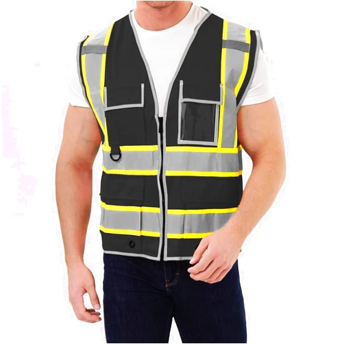 SRsafety High Visibility 9 pockets Reflective Safety Vest,Hi Vis Reflective Construction Work Vest for Men Women ANSI/ISEA