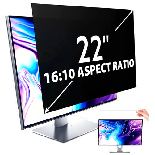 Peslv Privacy Screen for Computer Monitor 22 Inch 16:10 Aspect Ratio, Anti Blue Light Glare Removable 22 in Privacy Screen Filter Protective Film, HD 22 Inch Privacy Screen Protector for Monitor
