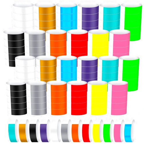 Tudomro 2400 Pack Paper Wristbands Bulk Neon Color Wrist Bands Waterproof Party Hand Bands Lightweight Adhesive Armbands for Concert Events Party Identification(Fresh Colors)