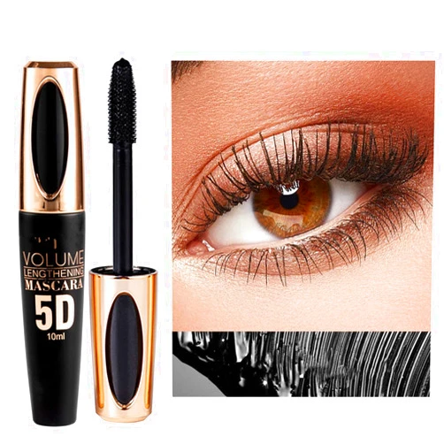 MAEPEOR 5D Silk Fiber Mascara Fuller & Voluminous Colored Mascara Natural Waterproof Smudge-proof Mascara (01 Black)