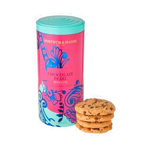 Fortnum and Mason Fortnum & Mason British, Piccadilly Chocolate Pearl Biscuits, 200g Tin (1 Pack) - NEW - USA Stock