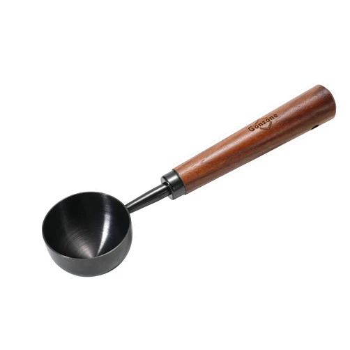 Gonzone Vintage Coffee Measuring Spoon - 304 Stainless Steel,Coffee Scoop, 10g Capacity, Walnut Handle - Perfect for Coffee, Tea, and More (Gunmetal)