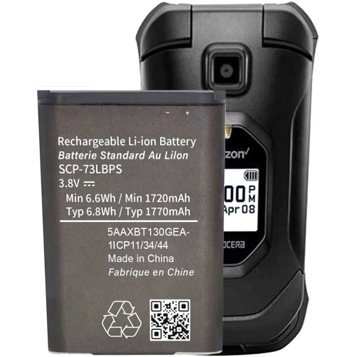 Soseieiu SCP-73LBPS Battery,(𝟐𝟎𝟐𝟰 𝐍𝐞𝐰 𝐔𝐩𝐠𝐫𝐚𝐝𝐞) Replacement Battery for Kyocera DuraXV Extreme E4810 KYOE4810/Kyocera DuraXE Epic E4830 Verizon Flip Phone 1770mAh 3.8V/6.8Wh