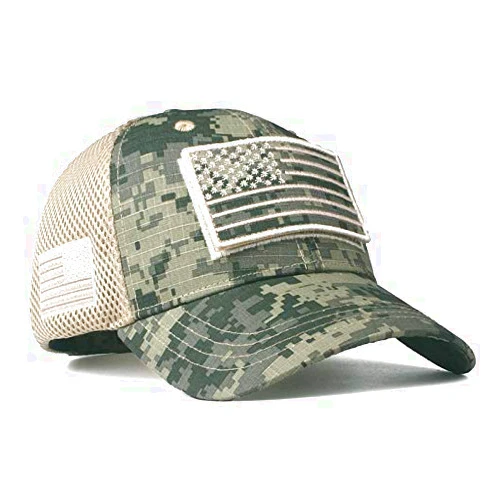 Yeyimei Baseball Cap Low Profile American USA Flag Hat Adjustable Camo Mesh Unisex Caps