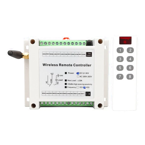 Zopsc 8 Channel Relay 8CH 10A DC 12V‑36V Lamp Control Radio Switch Relay Module with Remote Control, Easy Installation, Stable Performance, Control DC or AC Devices