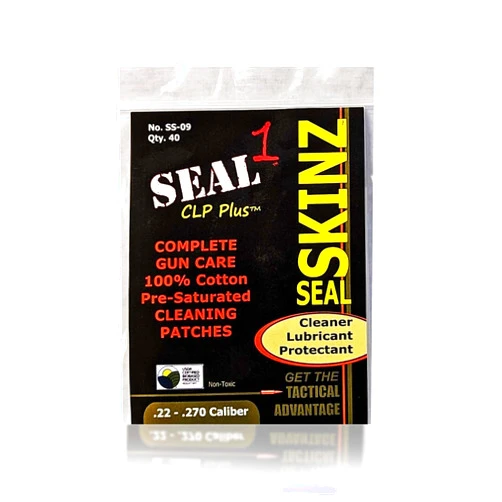 SEAL 1 Seal Skinz Firearm Cleaner Patches | Pre-Saturated CLP Bore Patches | Gun Oil and Cleaner | Clean, Lubricate, Protect, & Prevent Rust |Multiple Sizes to Fit Any Firearm