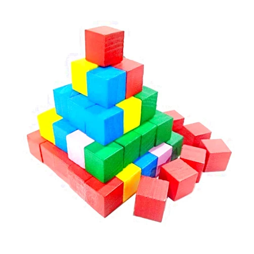 Timetries Color Wooden Cubes, Box of 20 Unfinished Wooden Birch Blocks, Math Wood Square Blocks, Puzzle Making, Crafts, and DIY Projects (3/4 Inch Mini Wood Cubes).