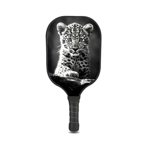 KUAVETO Pickleball Paddles Set with Leopard-aa55 Pattern Custom Made Honeycomb Polymer Core- Includes 2 Paddles, 4 Balls, and a Carry Bag