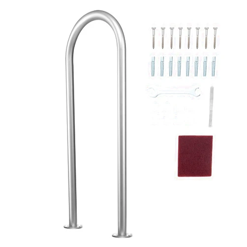 VEVOR Dock Boarding Handrail, 36 x 13 inch Swimming Pool Railing, Aluminum with Base Plate for Indoor/Outdoor Pools, Boat Safety Railing for Decks, Rust-Proof Grab Bar with Accessories for Spas Docks